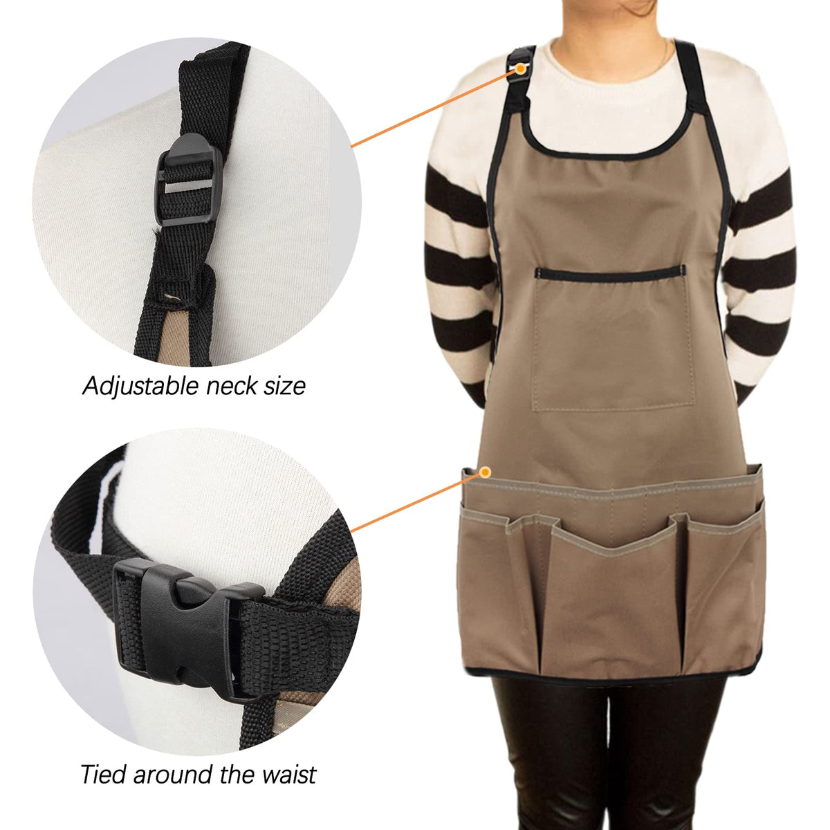 Patilwon waterproof 600D Oxford fabric keeps you dry during messy tasks.