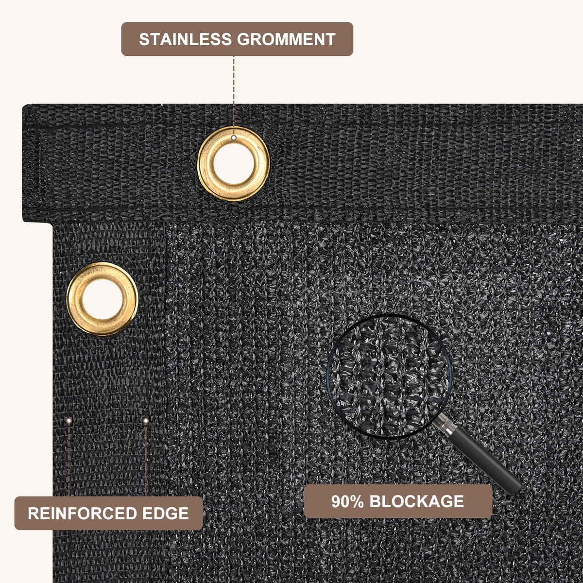 Patiobay 170GSM mesh shields sun and allows breeze.