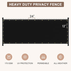 Patiobay heavy-duty fence cover shown along a yard for durable privacy.