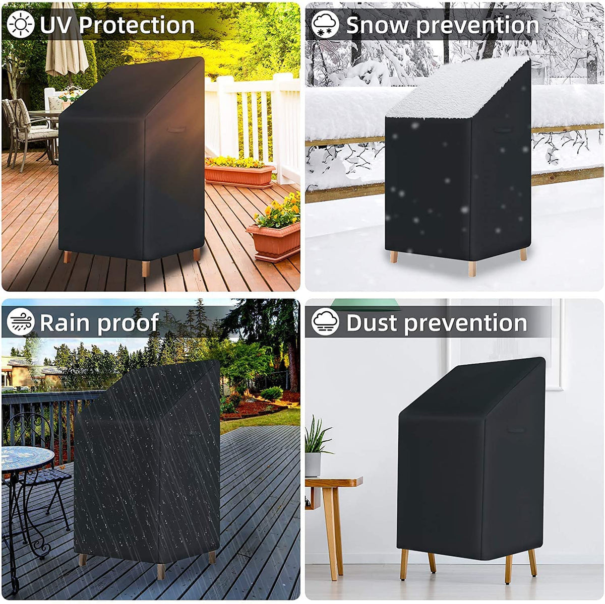 Patio Chair Covers drawstring-hem provides snug secure fit
