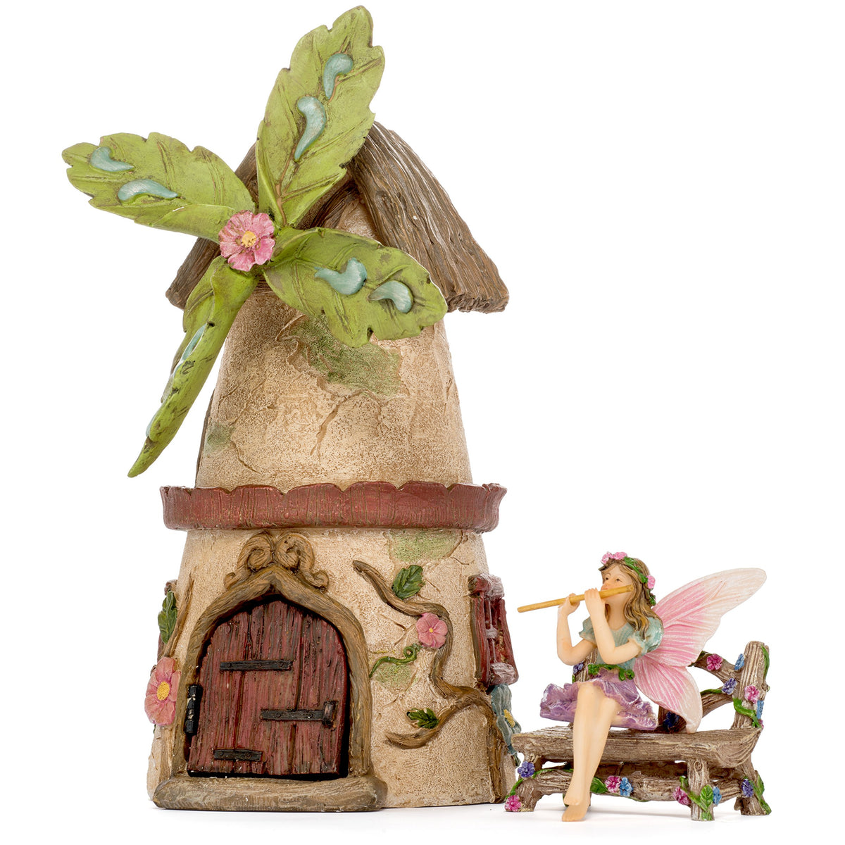Patio Eden fairy house with windmill adds whimsy to outdoor garden displays