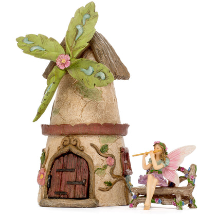 Patio Eden fairy house with windmill adds whimsy to outdoor garden displays
