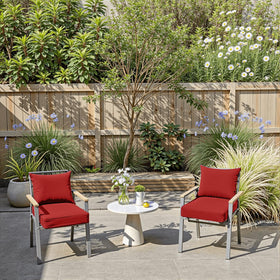 PatioGlow cushion with ties and handle keeps it secure and portable.