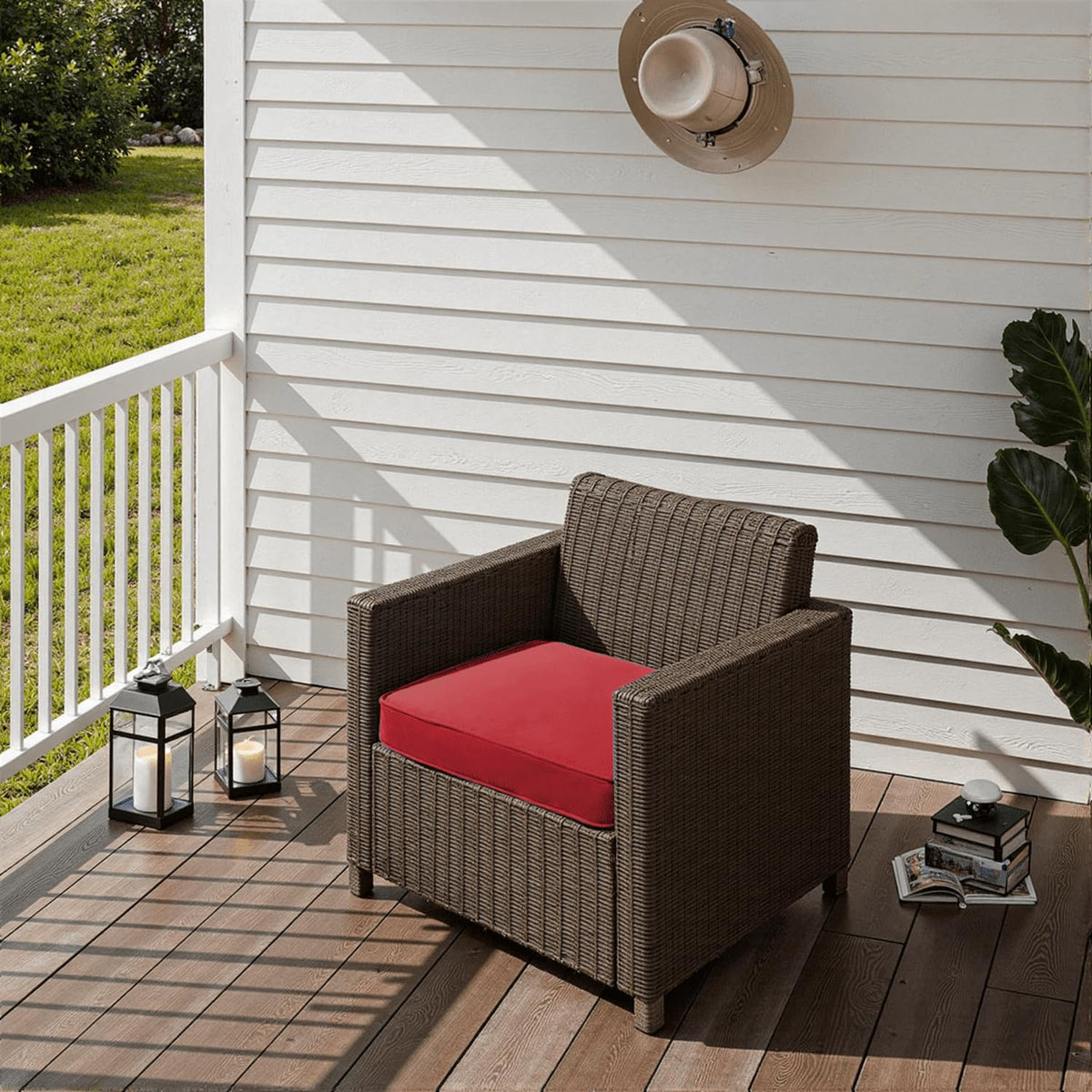 PatioGlow waterproof cover protects foam and simplifies cleaning.