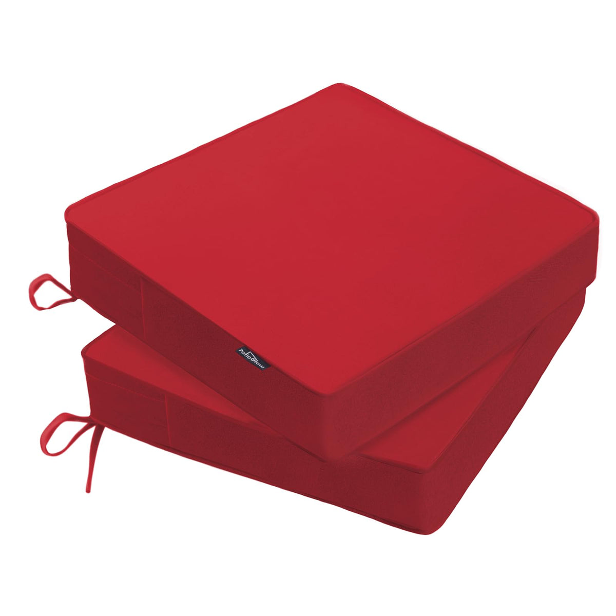 PatioGlow outdoor chair cushions on a chair providing comfortable 20x20 inch seating.
