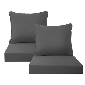 PatioGlow outdoor seat cushions on a sofa showing comfortable 22x22 sizing