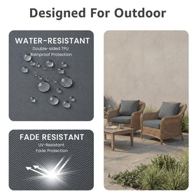 PatioGlow water-resistant fabric close-up protects cushions outdoors