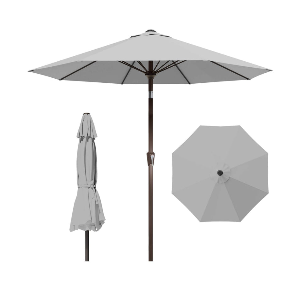 Patio Kingdom 10ft umbrella ribs show flexible fiberglass ribs for wind resistance