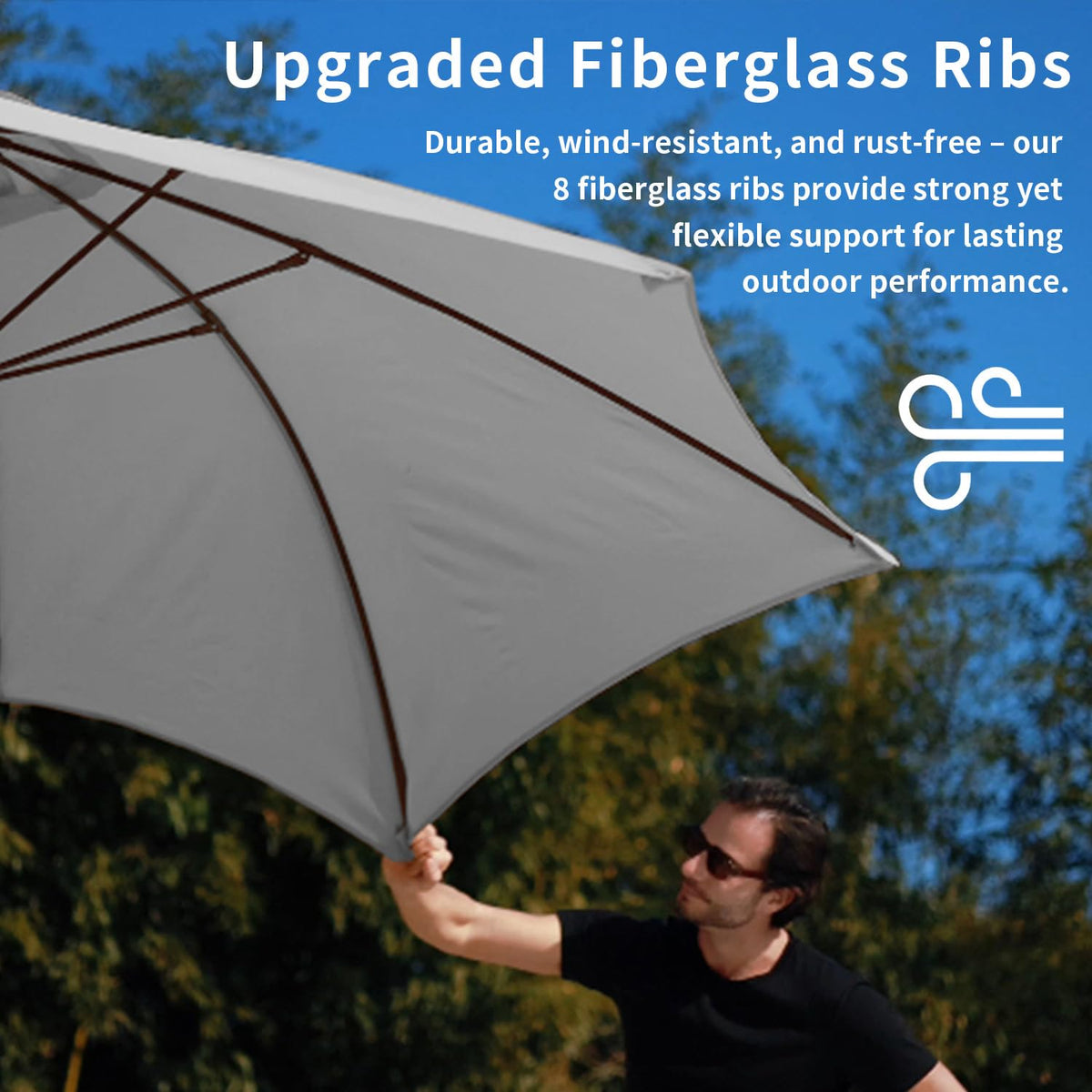 Patio Kingdom 180G polyester canopy provides waterproof UV protection.