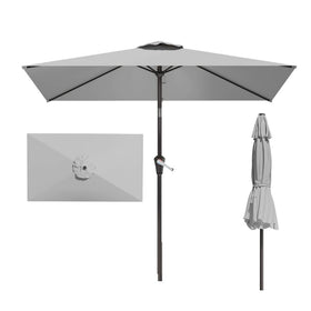 Patio Kingdom 6.5x10ft rectangle canopy shading a table for six
