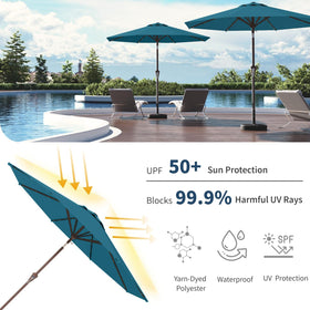 Patio Kingdom eight-rib frame adds strength for outdoor use.