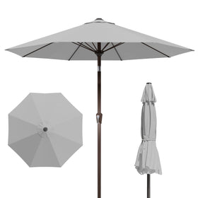 Patio Kingdom 9FT umbrella with push-button tilt for adjustable shade.