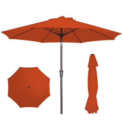 PatioKingdom 9ft umbrella top view in orange provides broad shade for guests