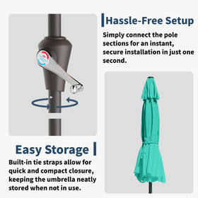 Patio Kingdom 9ft umbrella suited for outdoor spaces and decks