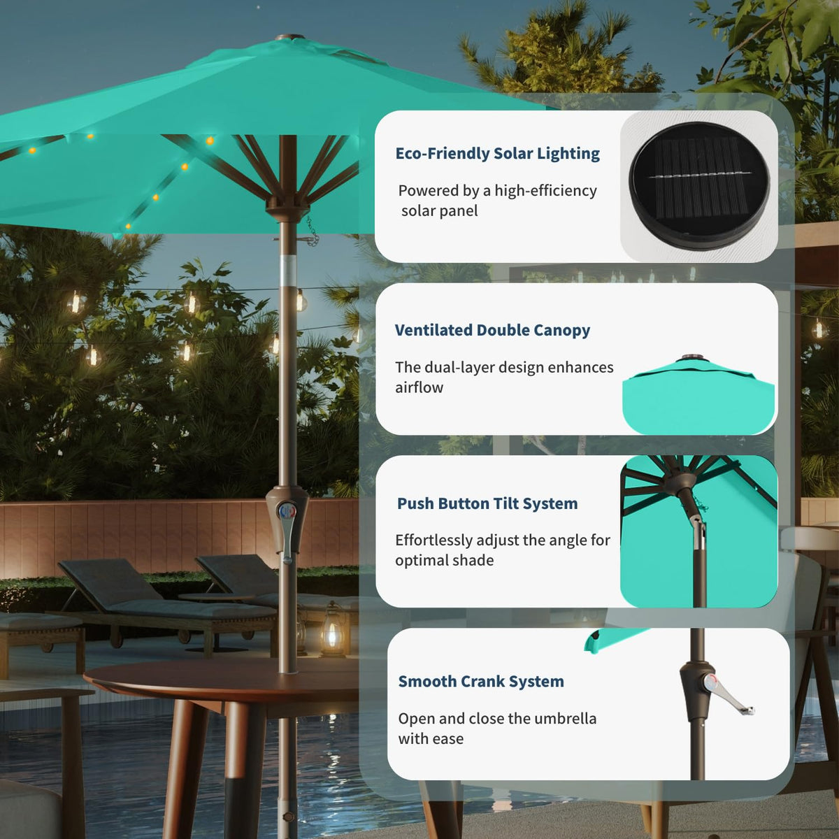 Patio Kingdom polyester canopy offers waterproof UV protection