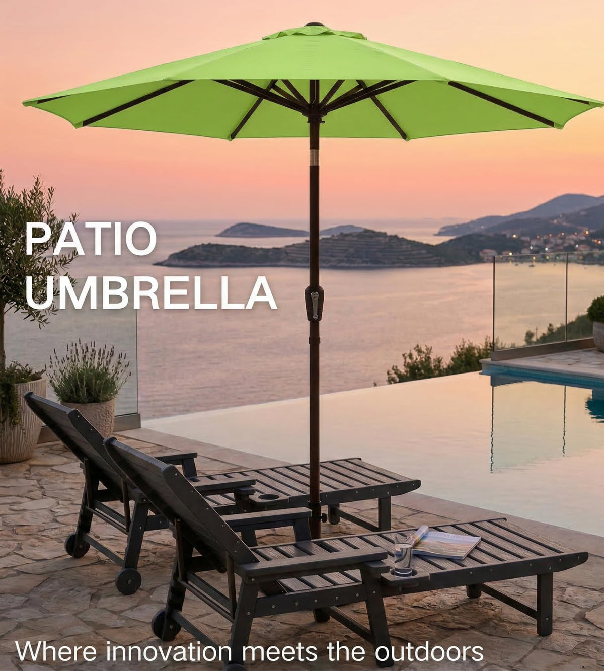 Patio Kingdom rust-resistant pole ensures long-lasting outdoor use.
