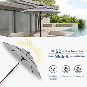 Patio Kingdom crank lift system enables easy opening.