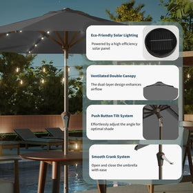 Patio Kingdom crank operation allows easy opening and closing.