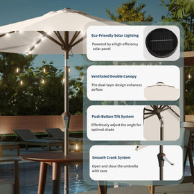 Patio Kingdom crank and tilt system makes opening and angling easy