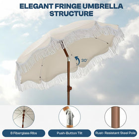 Eight fiberglass ribs offer wind resistance and flexible support.