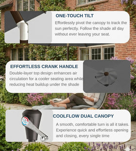 Patio Kingdom fiberglass ribs offer lightweight, durable support against breezes
