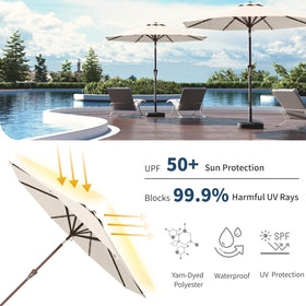 Patio Kingdom iron pole with 8 ribs ensures sturdy wind-ready support