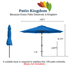 Patio Kingdom umbrella in-use, providing comfortable shade by the pool