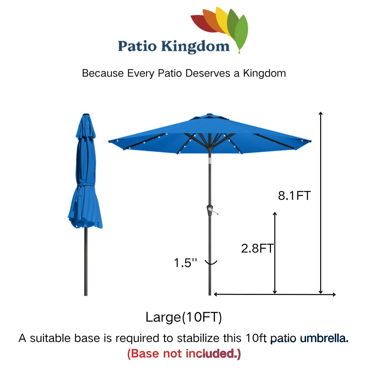 Patio Kingdom poolside setup showing versatile outdoor use with shade and light.