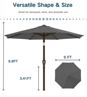 Patio Kingdom powder-coated iron pole with fiberglass ribs for rust resistance