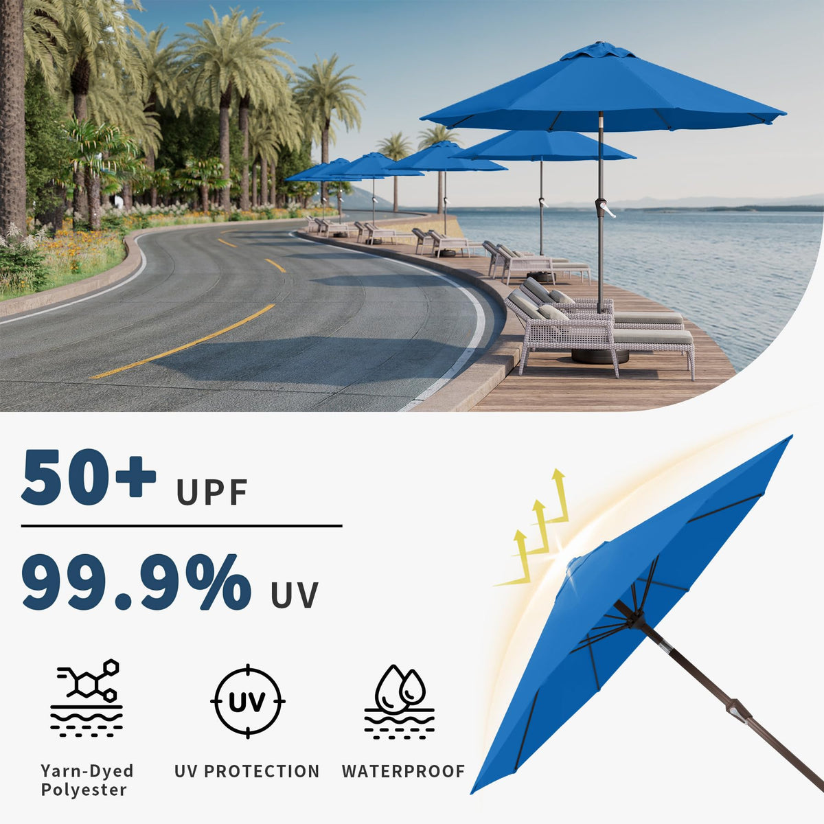 Powder-coated steel pole provides durable, long-lasting support