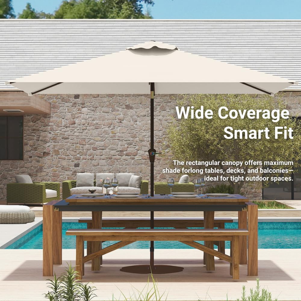 Patio Kingdom six ribs provide wind resistance and durability