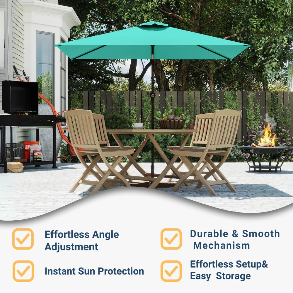 Patio Kingdom 1.5-inch pole provides sturdy support for outdoor use.