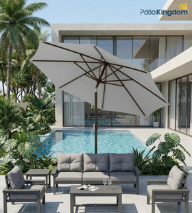 PatioKingdom eight ribs and iron pole create durable, stable framing.
