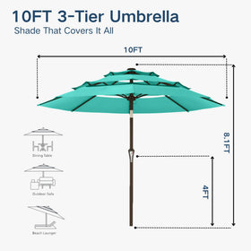 Patio Kingdom umbrella suits patios, decks, pools and gardens.