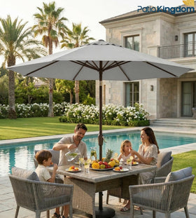 PatioKingdom powder-coated iron pole adds long-lasting strength.