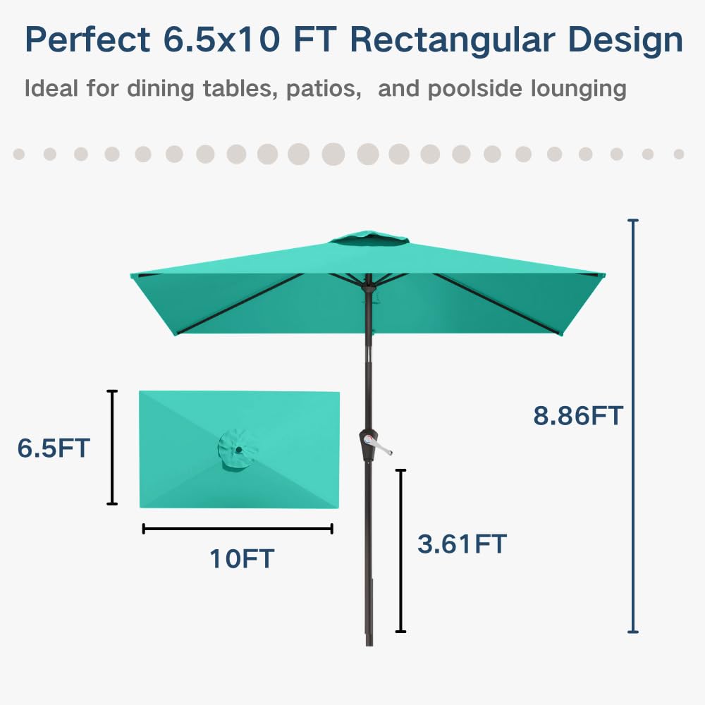 Patio Kingdom turquoise blue canopy brightens outdoor spaces with color.