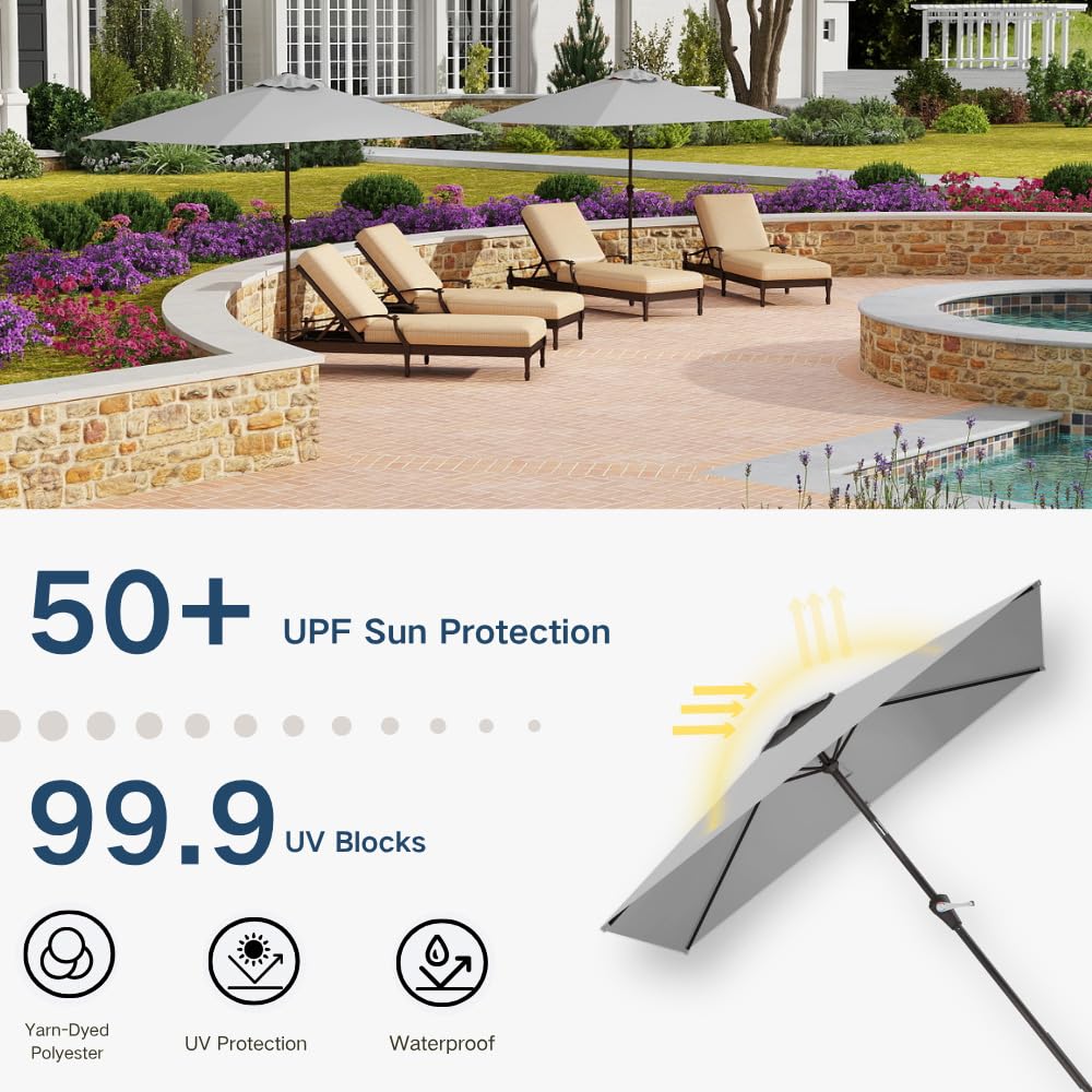 Patio Kingdom water-repellent fabric sheds moisture during light rain