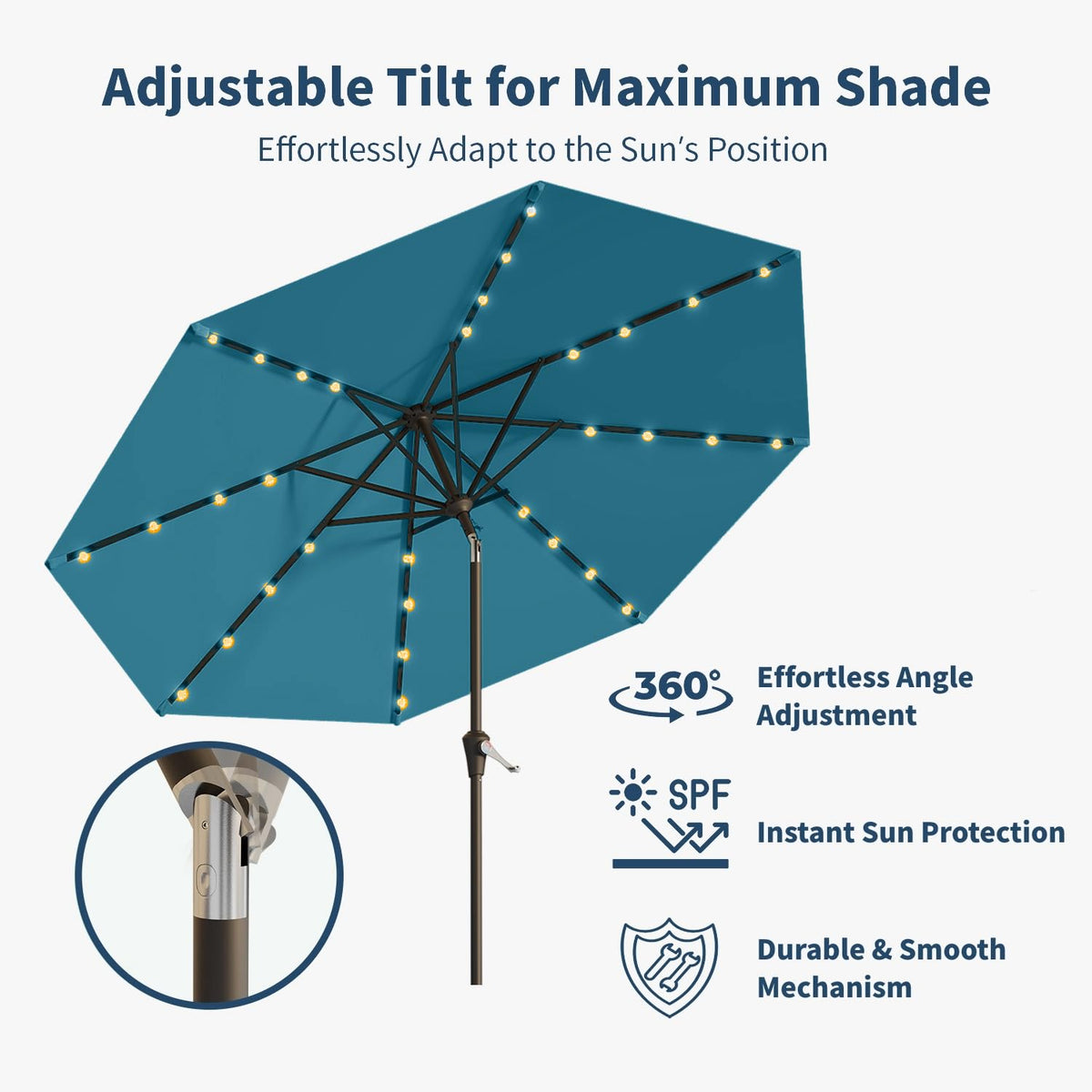 Patio Kingdom UV-resistant canopy keeps colors vibrant under sun.