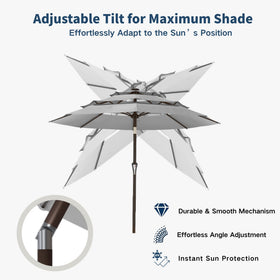 Patio Kingdom UV-resistant waterproof fabric blocks sun while preserving color.