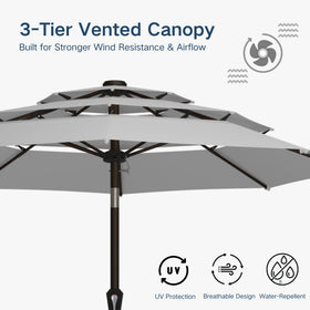 Patio Kingdom vented canopy design improves airflow and stability in breezy conditions.