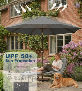 Patio Kingdom top wind vent improves airflow for stability on windy days