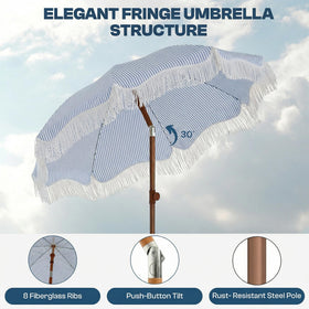 Patio Kingdom windproof 8-rib frame resists gusts at the beach