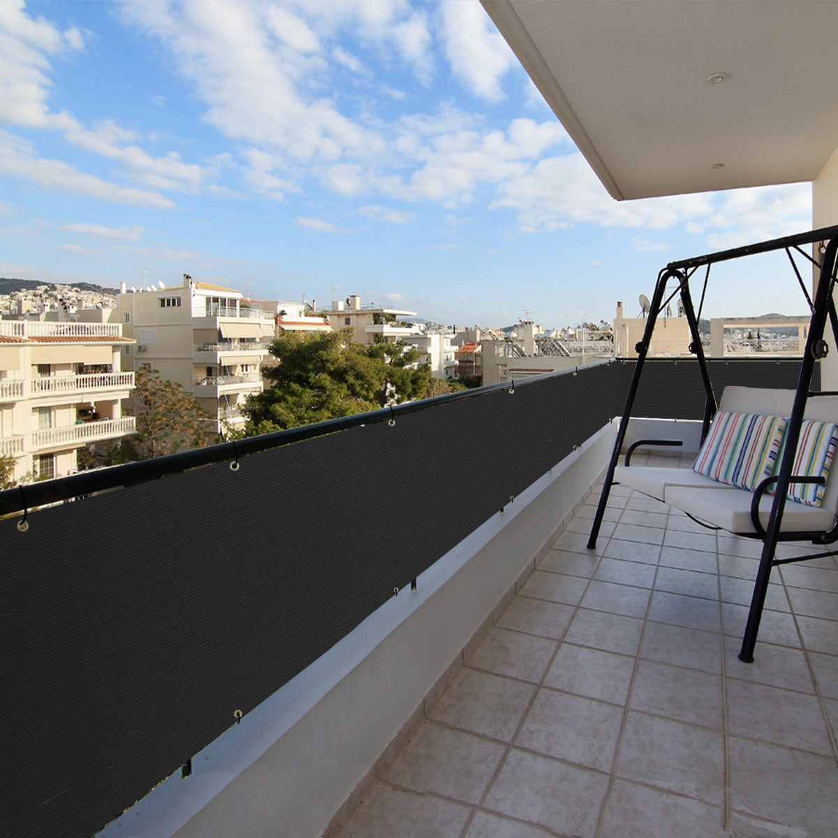 Patio versatile privacy panel suitable for balconies, pools, courtyards.