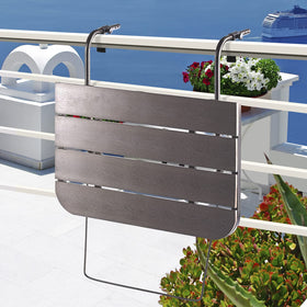 Patio Novagarden balcony railing table adjustable height adapts to seating