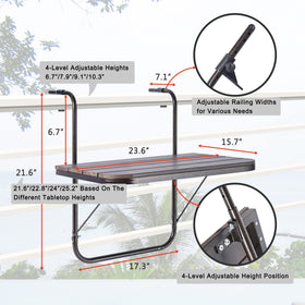 Patio Novagarden balcony railing table space-saving folding design saves storage