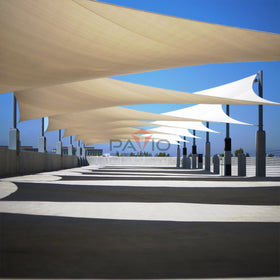 Patio Paradise breathable fabric blocks direct sun while venting air.