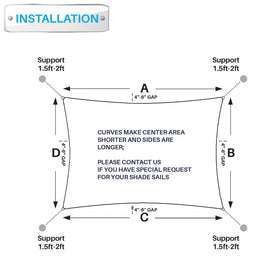 Patio Paradise installation tip emphasizes spacing between D-ring and mount.