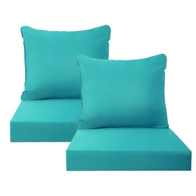 PatioGlow teal deep-seat cushion front view for outdoor comfort