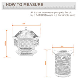 PATIOASIS 32inch round fire pit cover with vent reduces internal moisture.