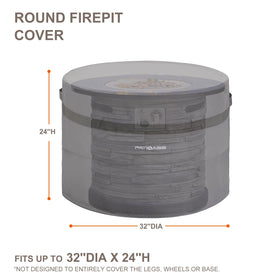 PATIOASIS round fire pit cover with drawstrings for a snug windproof fit